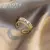 Anillos abiertos de circonita de lujo para mujer, joyería de dedo gótica, anil