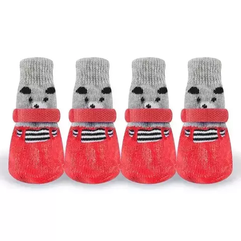 Calcetines para perros, calcetines cálidos de punto para gatos y perros, zapato