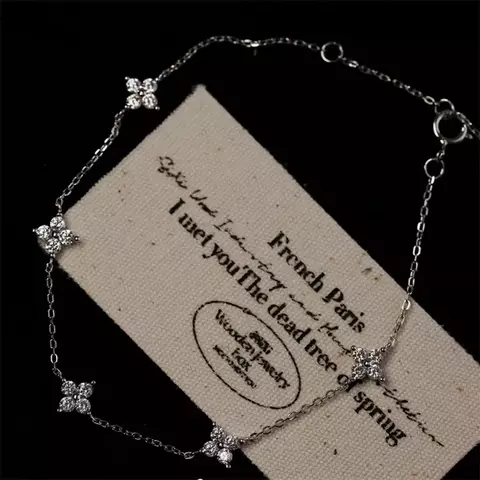 2024 nova flor de cristal pulseira aço inoxidável moda feminina personalidade - comprar online