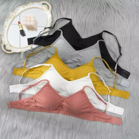 Oferta de sujetador flexible de algodón para mujer, Bralette, Push Up, lencerí