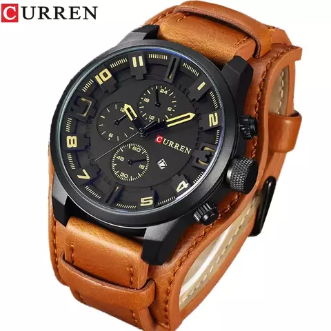 CURREN-Reloj de pulsera de cuarzo para hombre, accesorio masculino de marca supe
