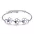 Novo fino 925 prata esterlina roxo cristal trevo da sorte pulseiras para mulhere en internet