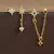 3 peças cor de ouro estrela brincos conjunto para mulheres zircão pingente bri