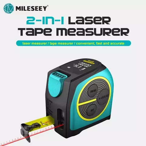 Mileseey Telémetro láser digital y cinta métrica láser 2 en 1 con pantalla L