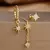 3 peças cor de ouro estrela brincos conjunto para mulheres zircão pingente bri - tienda online