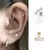 CANNER Pendientes Plata 925 Pendientes Piercing para Mujer Zirconia cúbica Plat