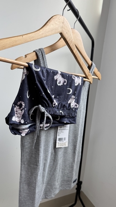 Pijama regata em ribana e short estampado delicate - Livalí