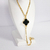 Colar Gravatinha Trevo Preto - Folheado a Ouro - comprar online