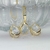 Conjunto Gota Cristal Folheado a Ouro - Colar + Brinco - Gota com Borda Cristal na internet