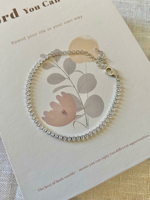 Pulseira riviera zircônias navete prata 925