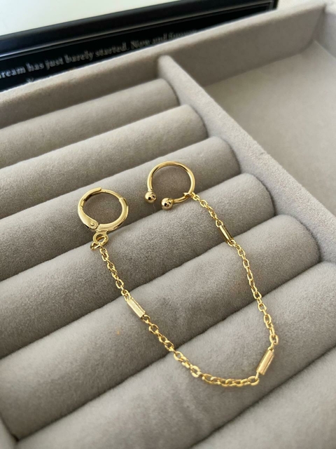 Piercing argolinha click line folheado ouro 18k (1unid)