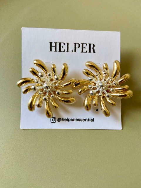 Brinco flor scandal duo color folheado - comprar online