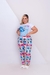 Pijama Longo Plus Size de calça e camiseta feminino - comprar online