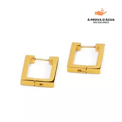 Brinco Barcellona Retangular - Banho de ouro 18k. - comprar online