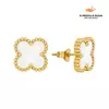 Brinco Trevo Branco - Banho de ouro 18k. - comprar online