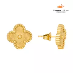 Brinco Trevo Dourado - Banho de ouro 18k. - comprar online