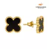 Brinco Trevo Preto - Banho de ouro 18k. - comprar online