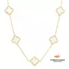 Colar Trevo Branco - Banho de ouro 18k. - comprar online