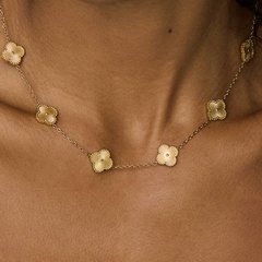 Colar Trevo Dourado - Banho de ouro 18k. na internet