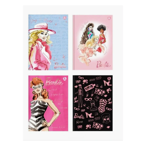 CADERNO BROCHURA COLEGIAL BARBIE 80 FOLHAS DECORADAS -ANIMATIVA