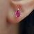 Brinco Gotinha Rosa Prata 925