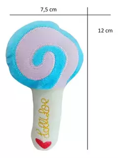PIRULITO DE PELÚCIA - MORDEDOR PARA PETS COM APITO - CORES SORTIDAS - Comercial Agei Pet