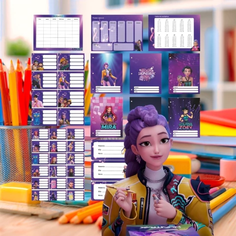 Kit imprimible escolar Guerreras K-POP - Huntrix - comprar online