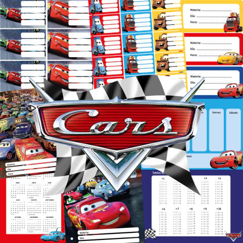 Kit imprimible escolar Cars - comprar online