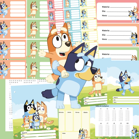 Kit imprimible escolar Bluey - comprar online