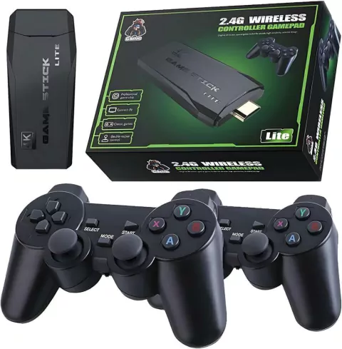 game stick vídeo game retro 21 mil jogos e 2 controles