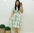 Vestido Midi Godê com estampa Verde/malha Leila