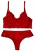 Conjunto Lingerie Tella Renda com Aro sem Bojo Vermelho - comprar online