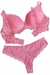 Conjunto Lingerie com Bojo Rosa - loja online