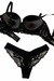 Conjunto Lingerie com Bojo Preto e Rosa - loja online