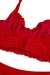 Imagem do Conjunto Lingerie Tella Renda com Aro sem Bojo Vermelho