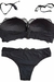 Conjunto Lingerie com Bojo Preto Alça Removível - comprar online