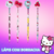 Lápis HB com borracha da Hello Kitty em quatro designs diferentes, com fundo rosa.