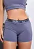Short Fitness Cintura Alta Cinza Mescla com Elástico Racy REF: CLGA3 - Selma Style
