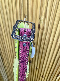 Cinto croco rosa - ranchomodacountry