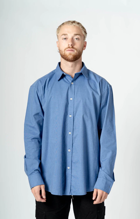 701B2 - Camisa Relax FIL A FIL Celeste - comprar online