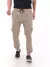Calça Masculina Jogger Cargo Bege Com Bolsos E Cordão Ajustável na internet