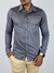 Camisa M/L Slim Fit Acetinada Cinza Escuro - Paladho´s - comprar online