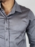 Camisa M/L Slim Fit Acetinada Cinza Escuro - Paladho´s - loja online