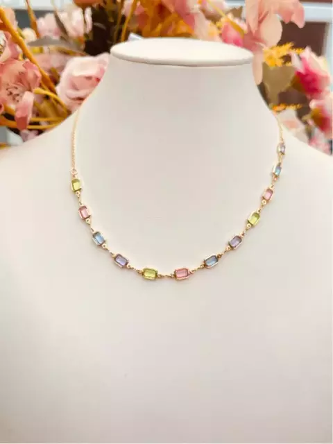 Choker Cristal Colorido Tons Pasteis - Folheado a Ouro 18K - comprar online