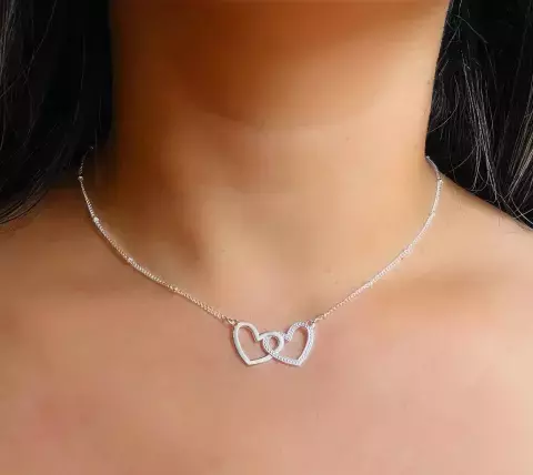 Colar Coração Duplo Vazado Folheado - comprar online