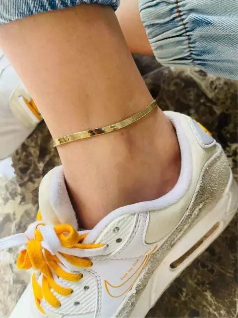 Tornozeleira Laminada Folheado a Ouro 18K - comprar online