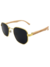 Óculos de Sol Hexagonal Madeira Preto com Dourado - Fortuna Sunglasses | Óculos de Sol Femininos de Qualidade 