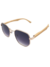 Óculos de Sol Hexagonal Madeira Rosê Degradê - Fortuna Sunglasses | Óculos de Sol Femininos de Qualidade 
