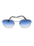 Óculos de Sol Hexagonal Prata Azul Degradê - comprar online