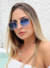 Óculos de Sol Hexagonal Azul Degradê - comprar online